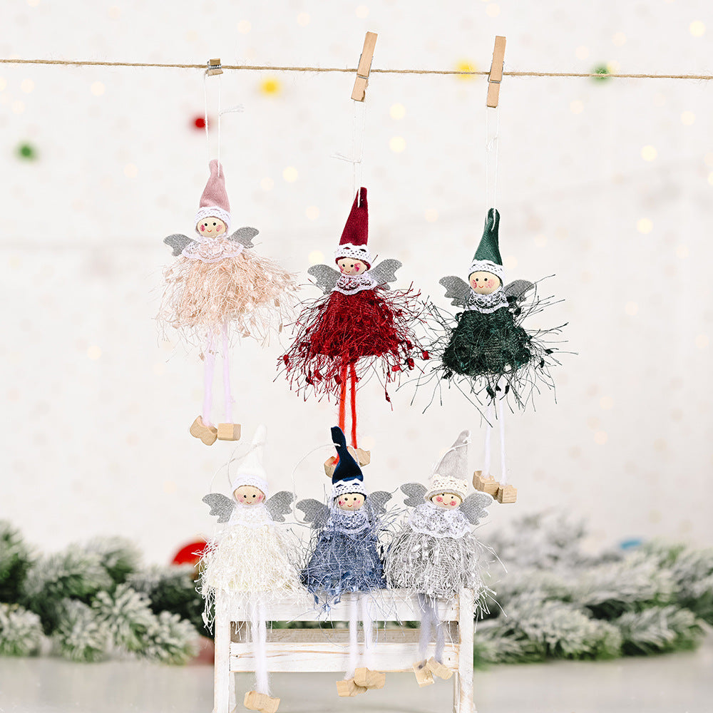 Wholesale Christmas Decoration Supplies Plush Girl Hanging Leg Pendant