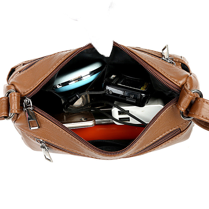 Wholesale PU Soft Leather Multi-layer Large Capacity Single Shoulder Crossbody Bags