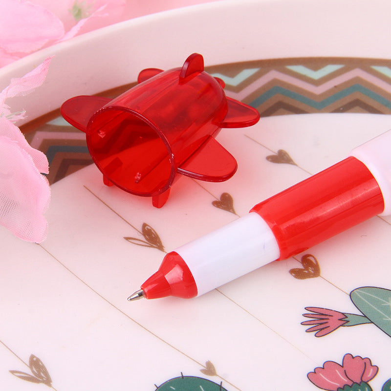 Wholesale Plastic Candy Color Cartoon Airplane Retractable Ballpoint Pen