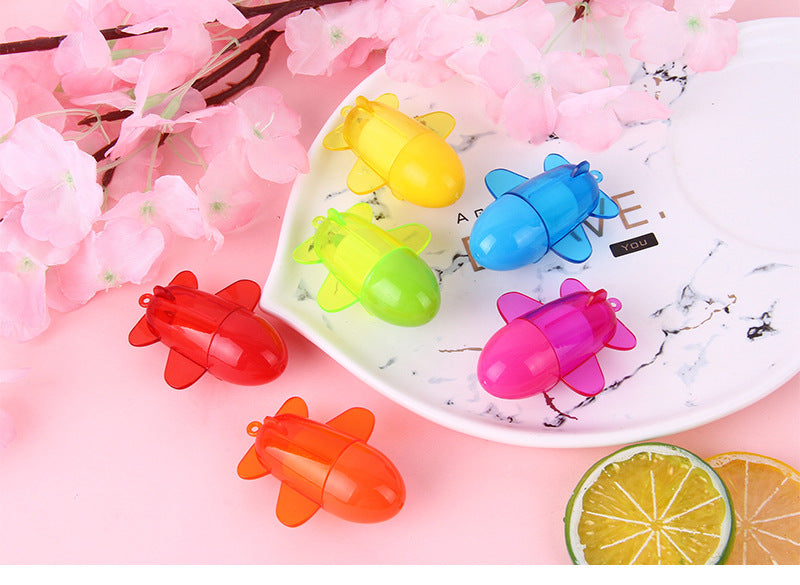 Wholesale Plastic Candy Color Cartoon Airplane Retractable Ballpoint Pen