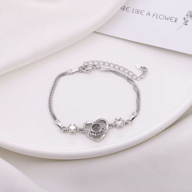 Wholesale Zircon Love Valentine' s Day Photo Projection Bracelet
