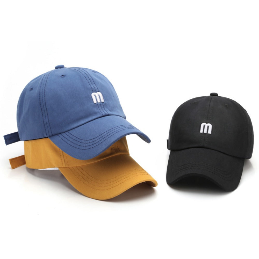 Wholesale M Letter Embroidery Versatile Soft Top Visor Baseball Cap