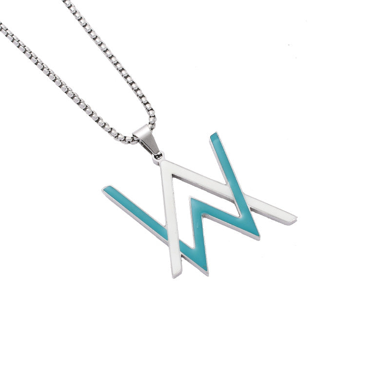 Wholesale Trendy Luminous Alan Walker Stainless Steel Pendant Necklace