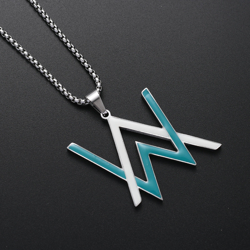 Wholesale Trendy Luminous Alan Walker Stainless Steel Pendant Necklace
