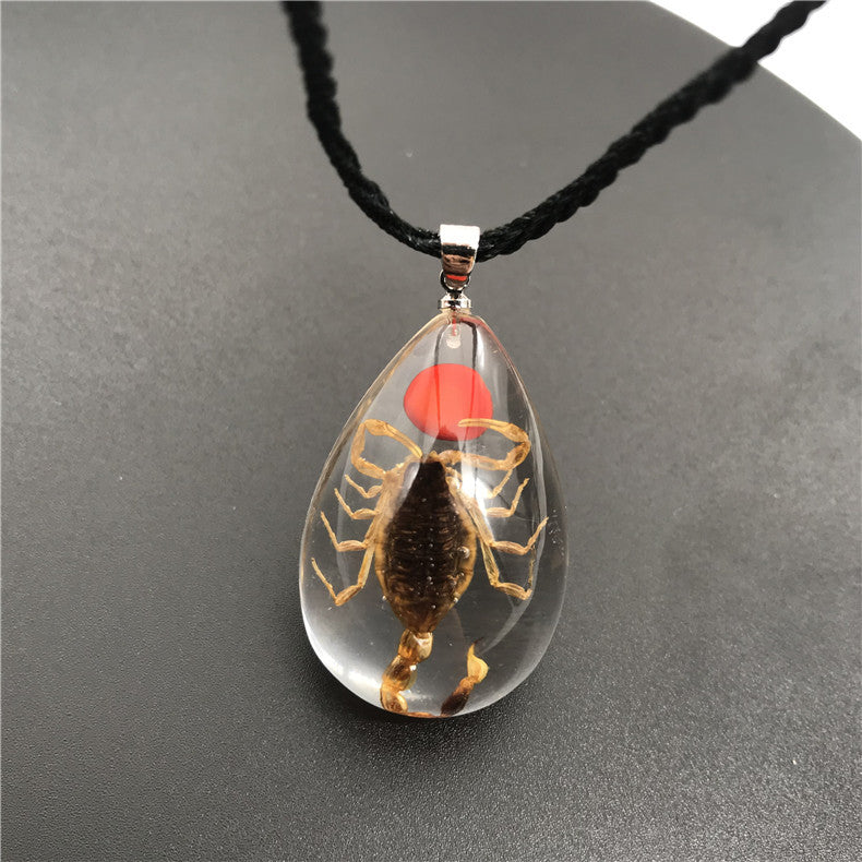 Wholesale 6pcs Transparent Real Insect Dripping Resin Necklace