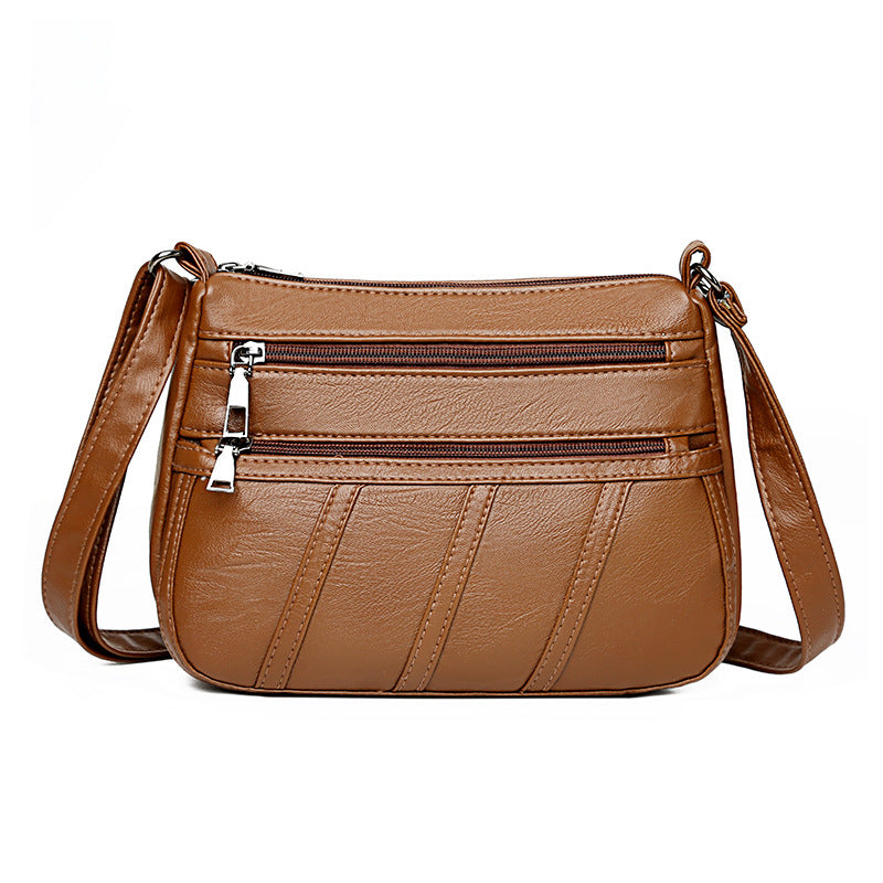 Wholesale PU Soft Leather Multi-layer Large Capacity Single Shoulder Crossbody Bags
