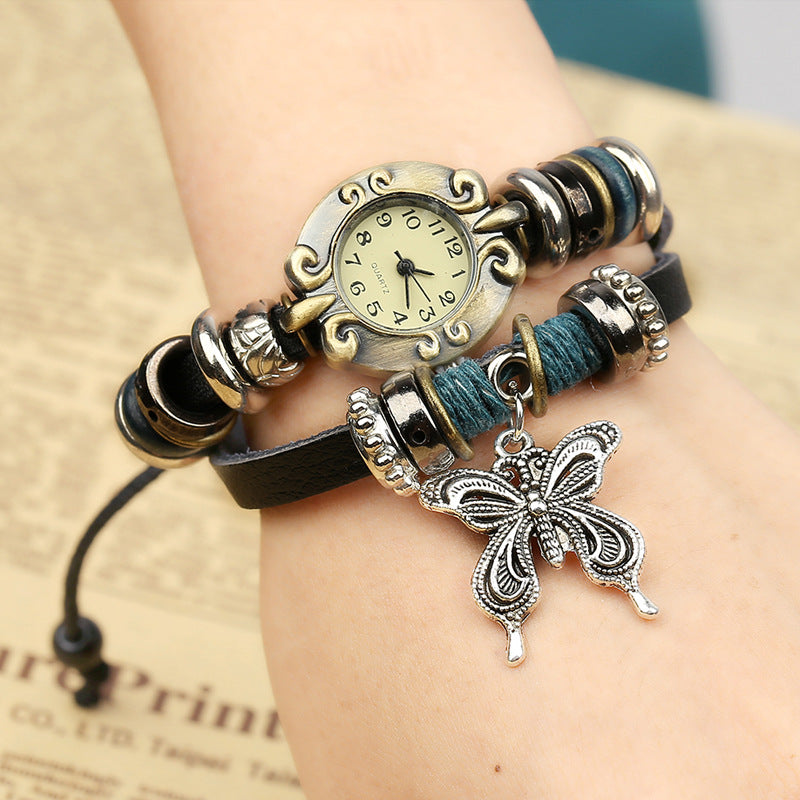 Wholesale of Butterfly Genuine Leather Bracelet Watches