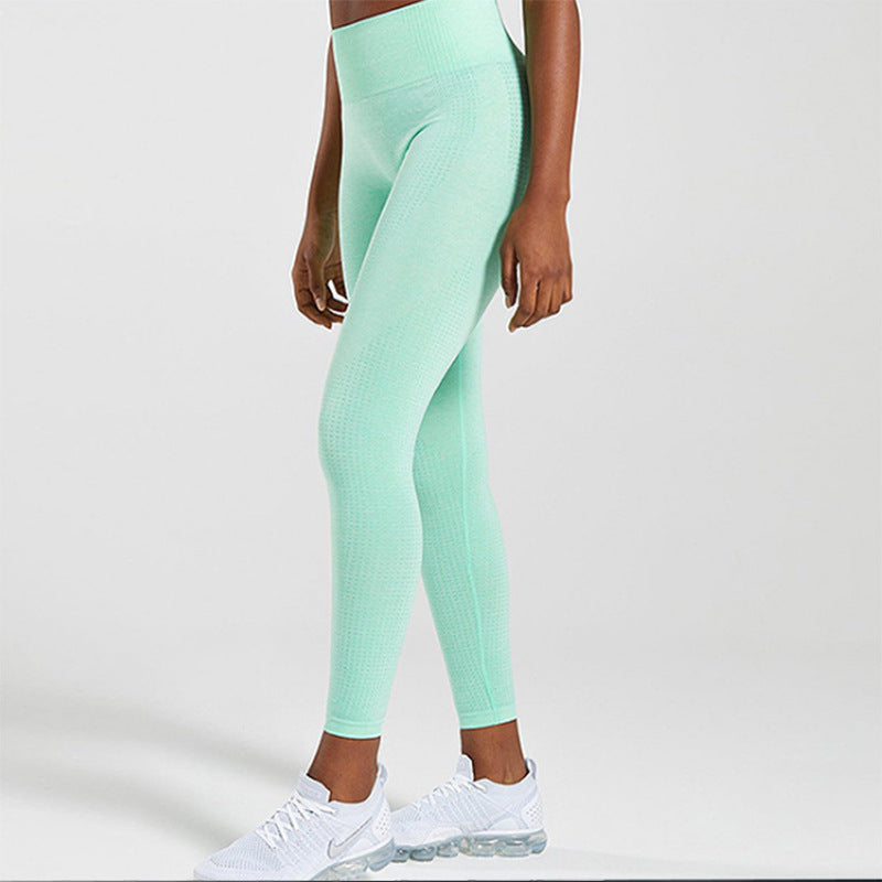 Wholesale Seamless Yoga Suit Little Short-sleeved Jacquard Sports Fitness Suit Quick-drying Seamless Yoga Suit