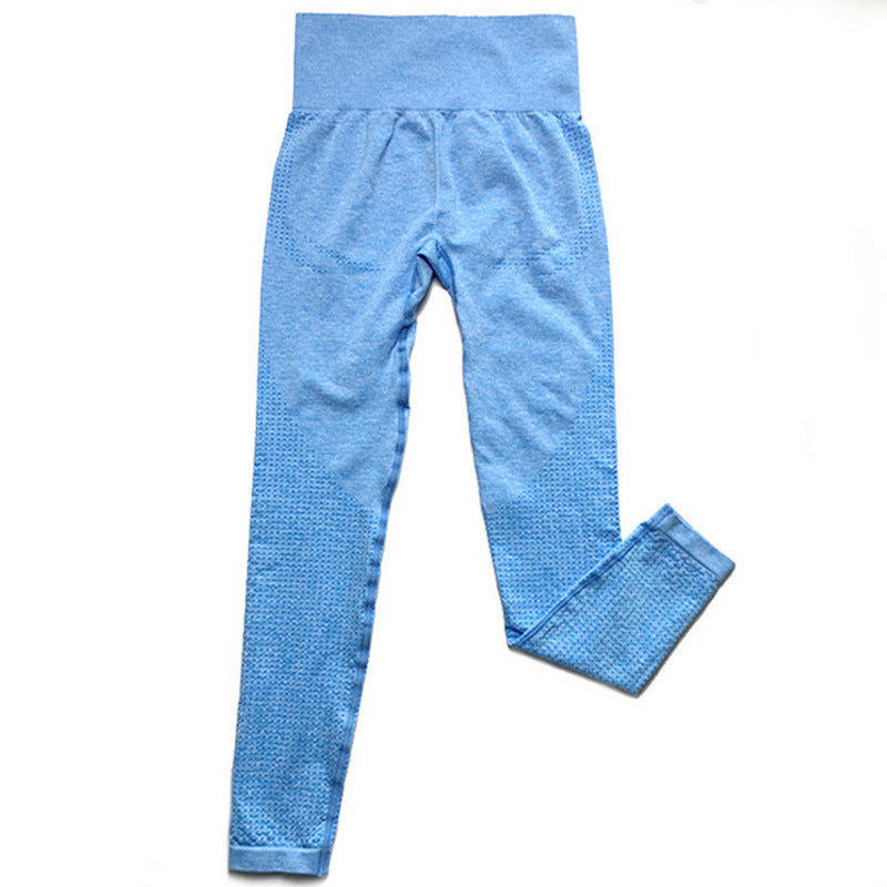 Wholesale Seamless Yoga Suit Little Short-sleeved Jacquard Sports Fitness Suit Quick-drying Seamless Yoga Suit