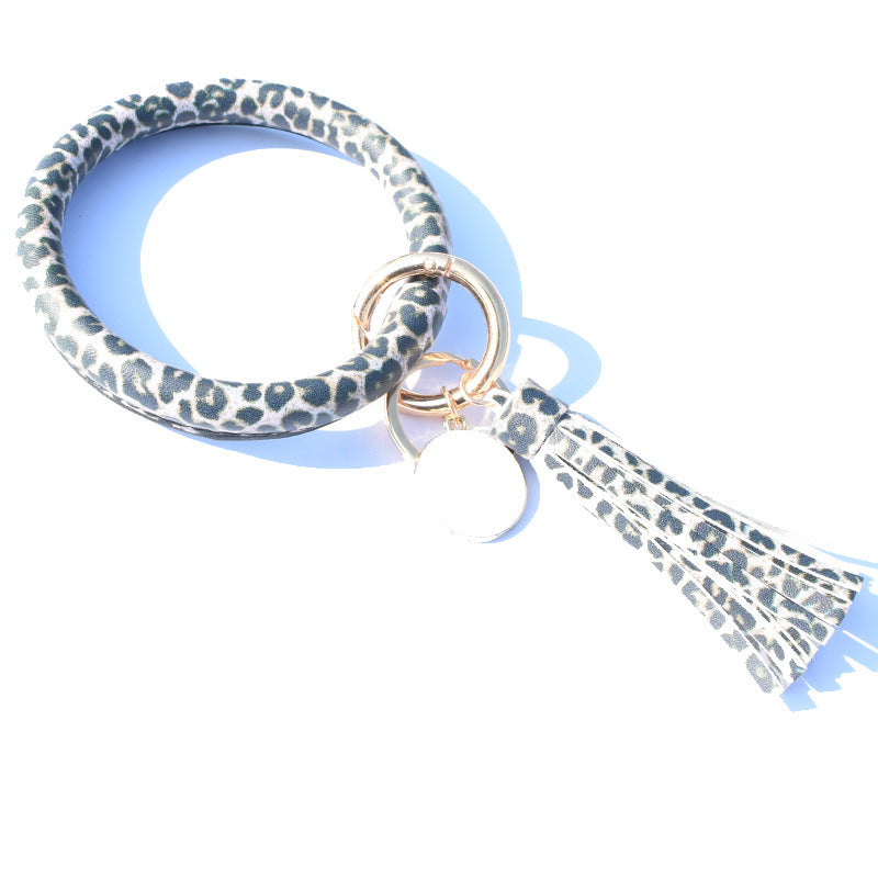 Wholesale Leather Bracelet PU Leather Bracelet Keychain Tassel Pendant Bracelet