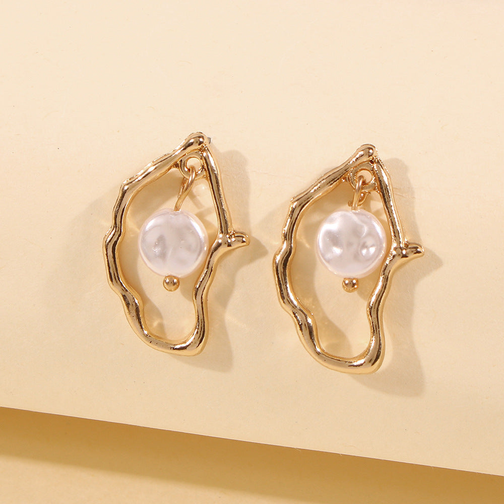 Wholesale Fashion Style Niche Irregular Pearl Earrings