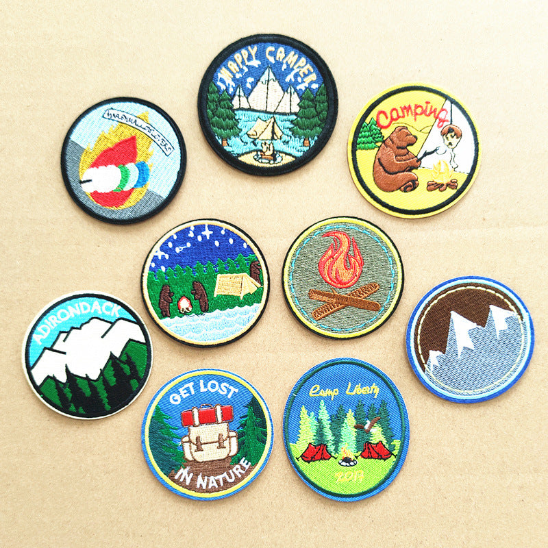 Wholesale Stylish Embroidered Round Hat Patch Set Of 9 Cloth Badges With Adhesive Great Gift For DIY Enthusiasts Bag And Cap Decor