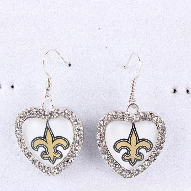 Wholesale Peach Dot Diamond Logo Earrings