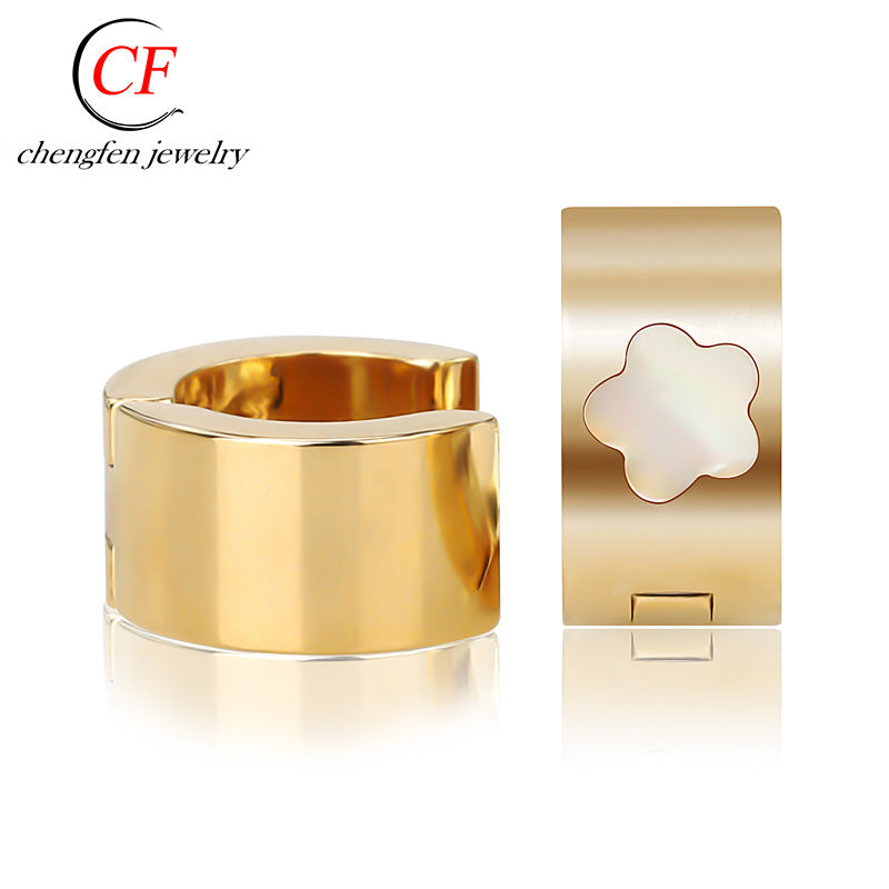 Wholesale Fashion Diamond Inlaid Titanium Steel Earrings