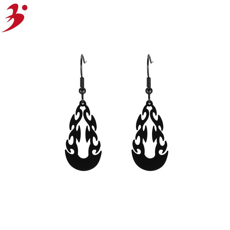 Wholesale Openwork Flame Stainless Steel Earrings