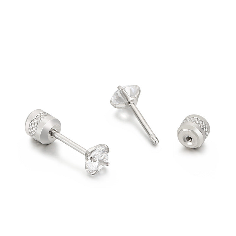 Wholesale Round Zircon Fine Needle Earring