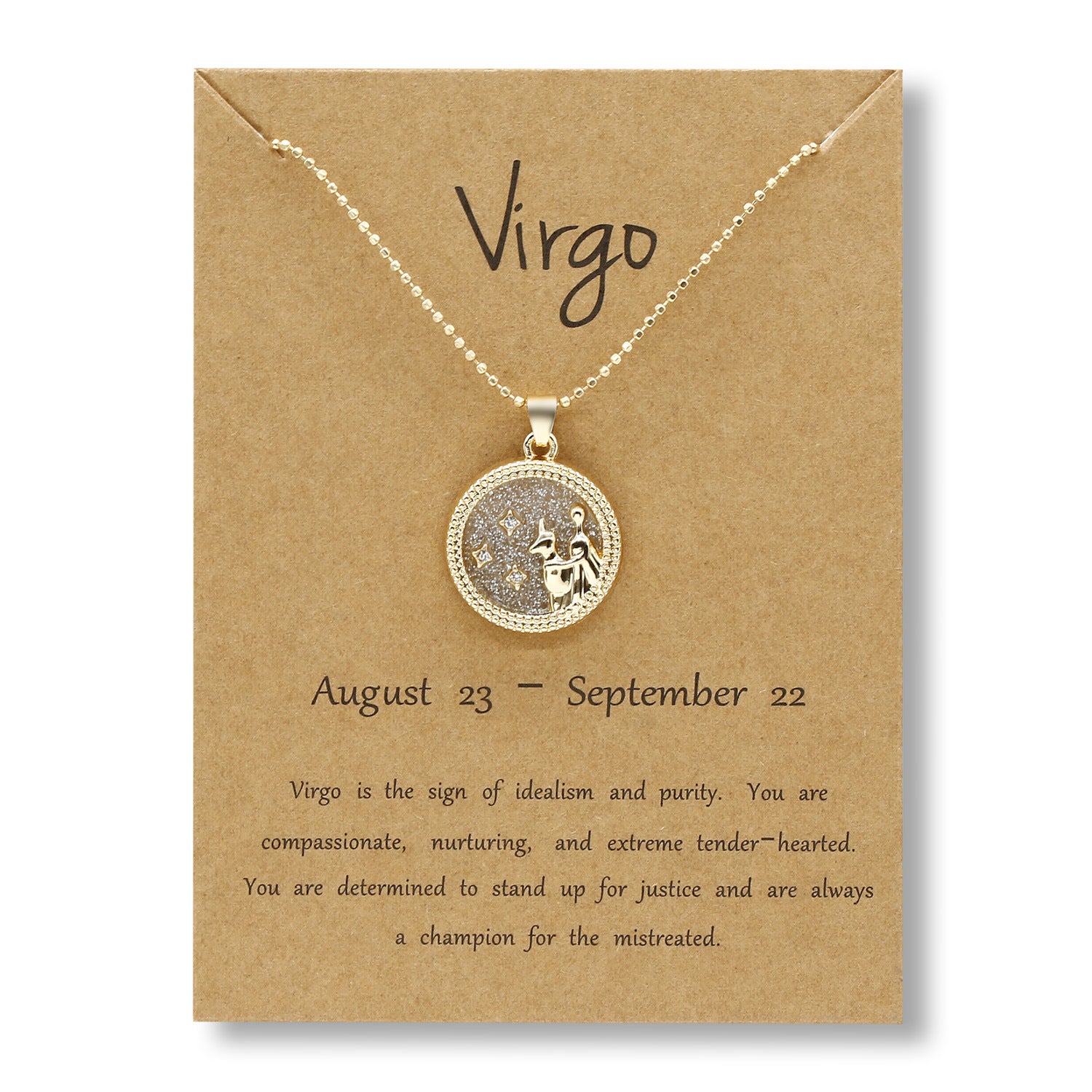 Wholesale Golden Zodiac Sign Coin Clavicle Chain Sweater Chain