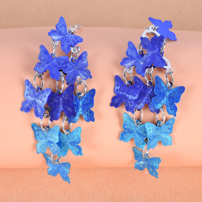 Wholesale Colorful Small Nine-piece Butterfly Earrings