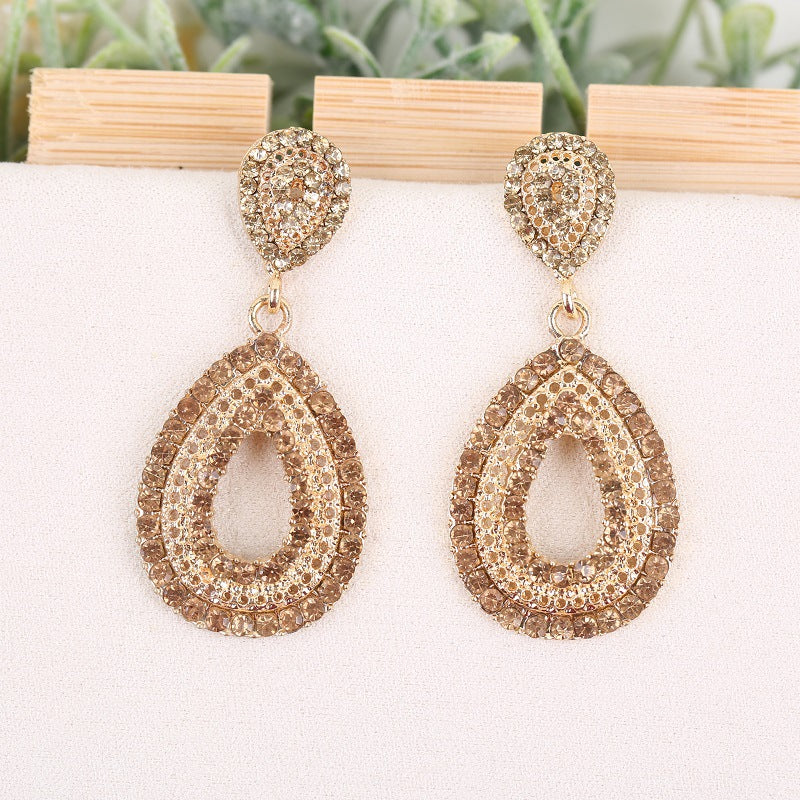 Wholesale Full Diamond Acrylic Cutout Earrings