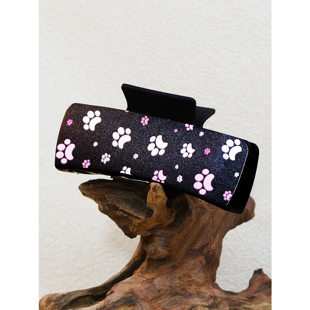 Wholesale Western Style Retro Leopard Print Cross Cow Print Plastic Hair Clip Shark Clip