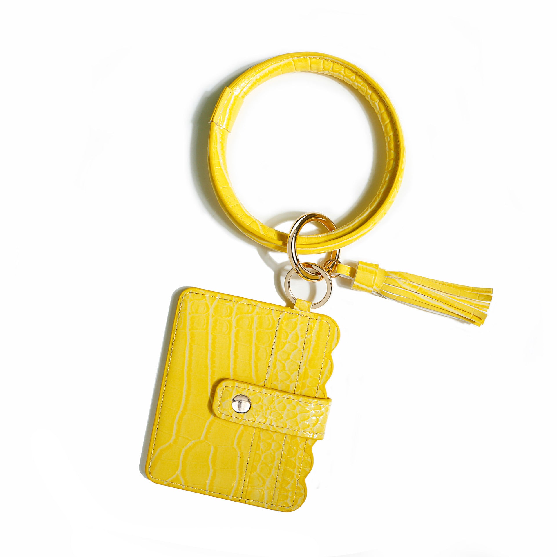 Llavero de muñeca de muñeca de bolsas para la tarjeta de patrón de leopardo de PU