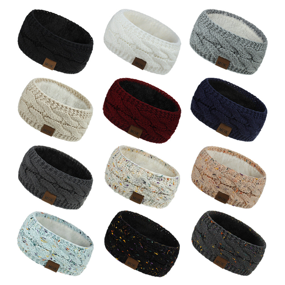 Wholesale Autumn and Winter Plush Acrylic Yarn Knitted Headbands