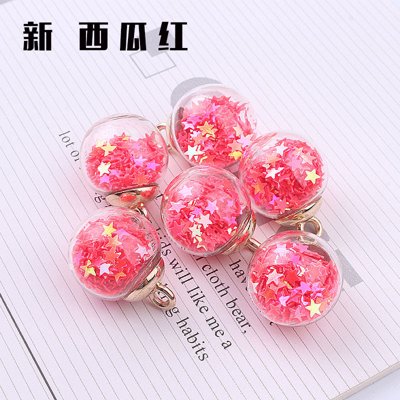 Wholesale 10pcs Colored transparent star glitter crystal glass ball beads