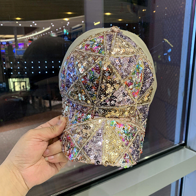 Wholesale Mesh Sequin Breathable Baseball Cap