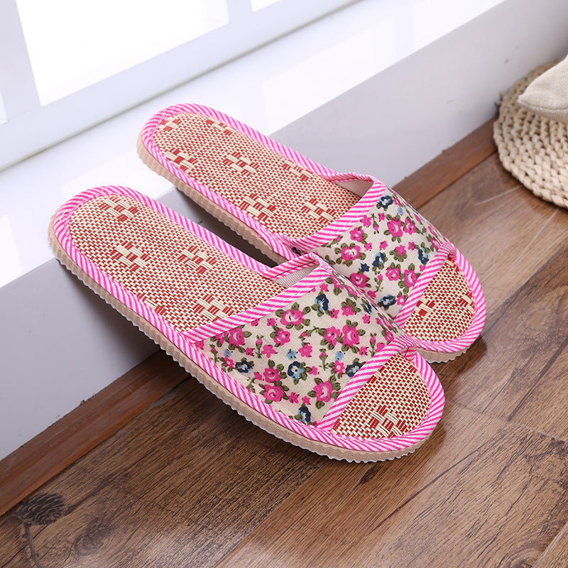 Zapatillas de lino floral pequeñas al por mayor