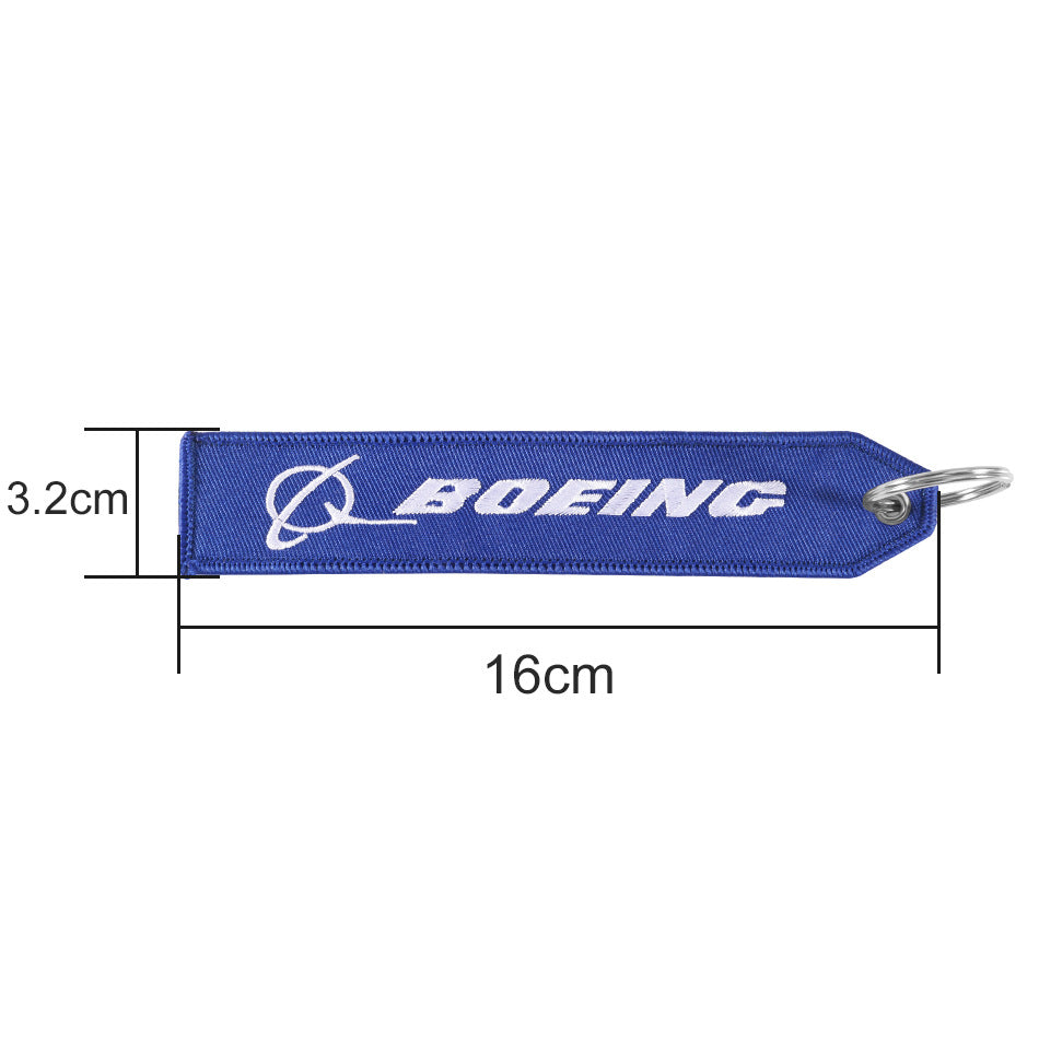 Wholesale Polyester Boeing Embroidery Keychain
