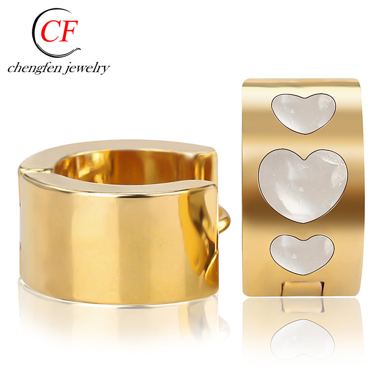 Wholesale Fashion Diamond Inlaid Titanium Steel Earrings