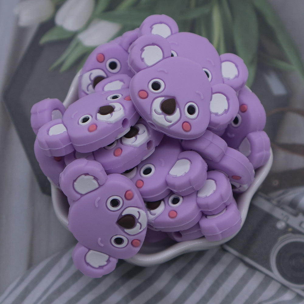 Animales de dibujos animales de 100 piezas al por mayor cuentas de silicona molar