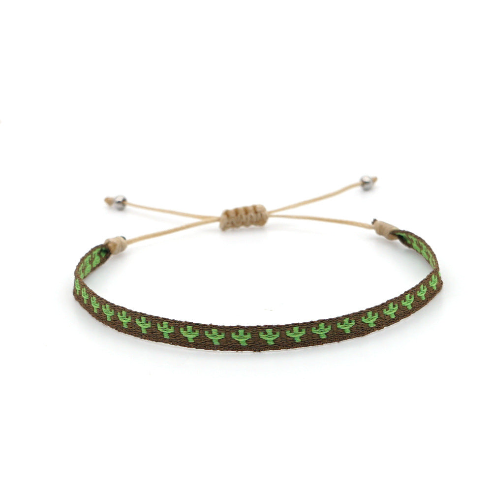 Wholesale Vintage Ethnic Webbing Faux Leather Bracelet