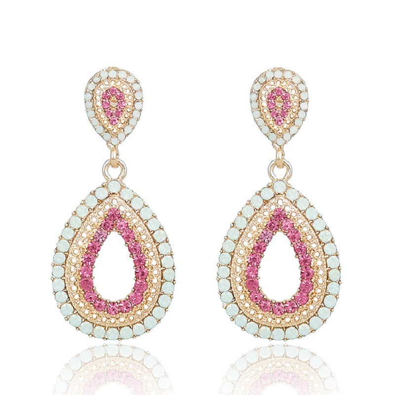 Wholesale Full Diamond Acrylic Cutout Earrings