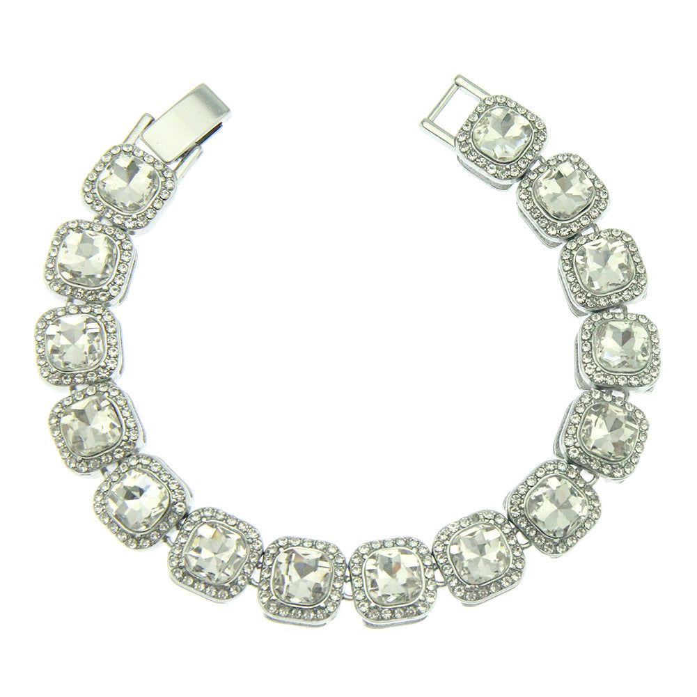 Wholesale Square Round Diamond Alloy Bracelet