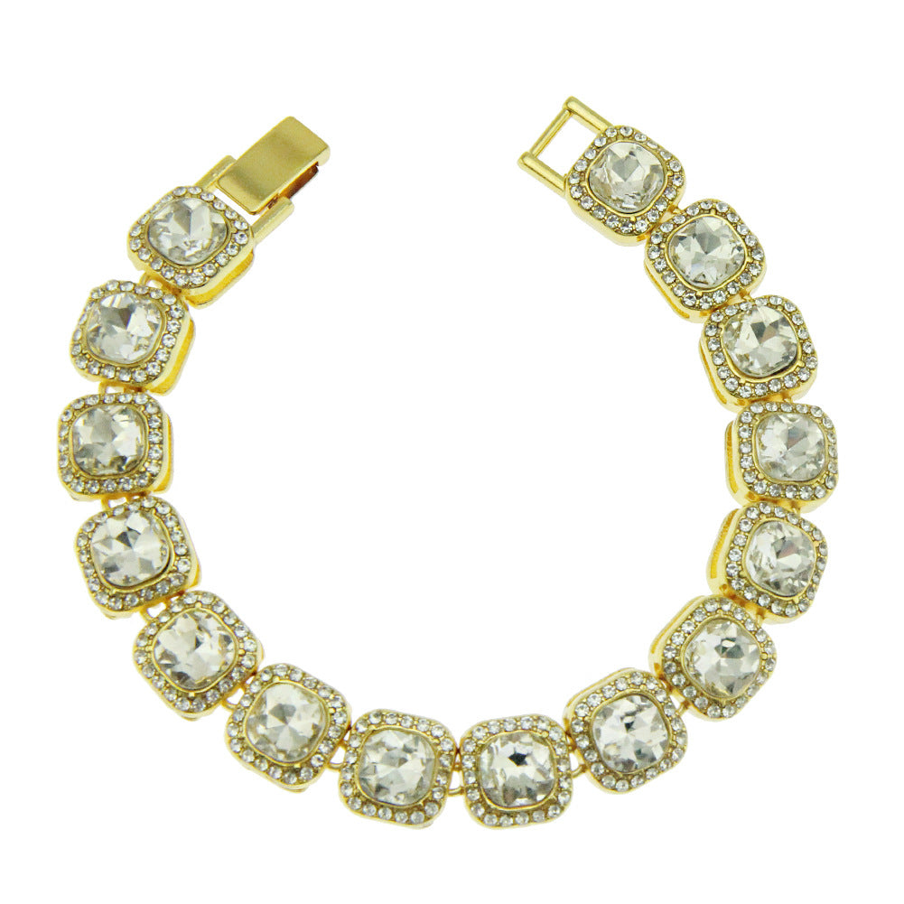 Wholesale Square Round Diamond Alloy Bracelet