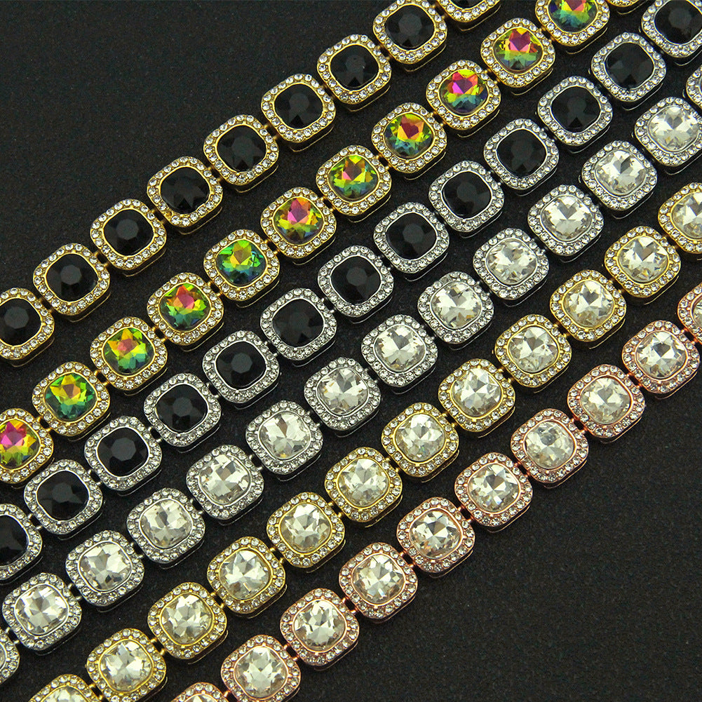 Wholesale Square Round Diamond Alloy Bracelet