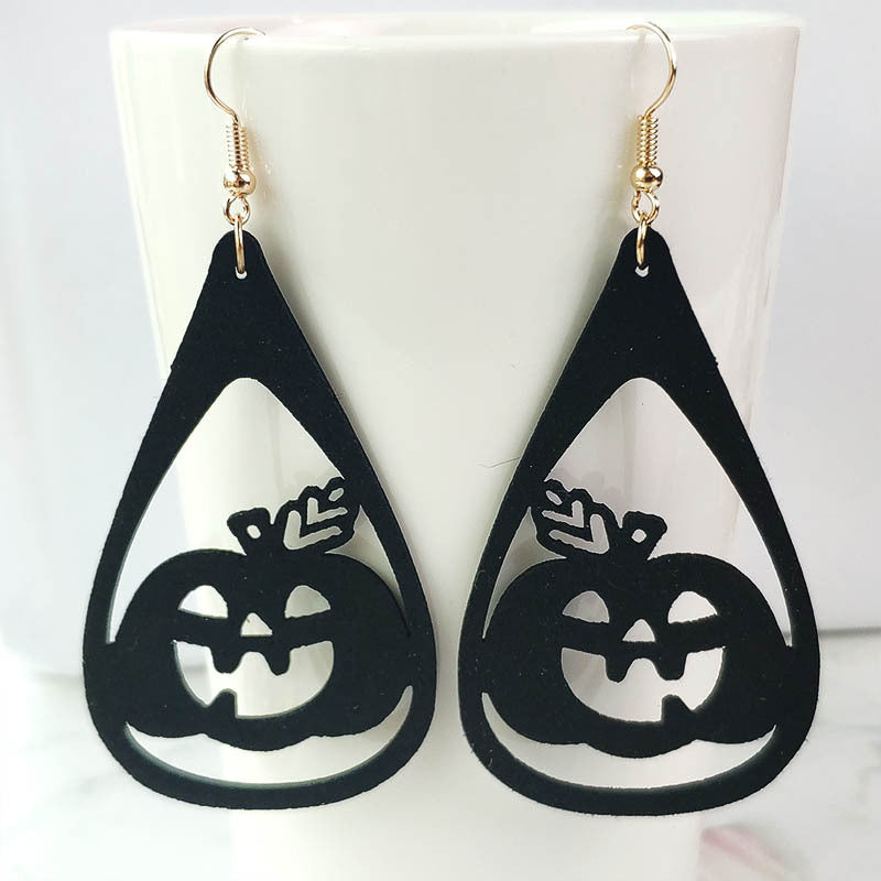 Wholesale 3 Pair/Pack Halloween Pumpkin Ghost Witch Velvet Earrings