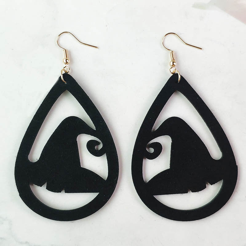 Wholesale 3 Pair/Pack Halloween Kitten Korean Velvet Spider Web Earrings