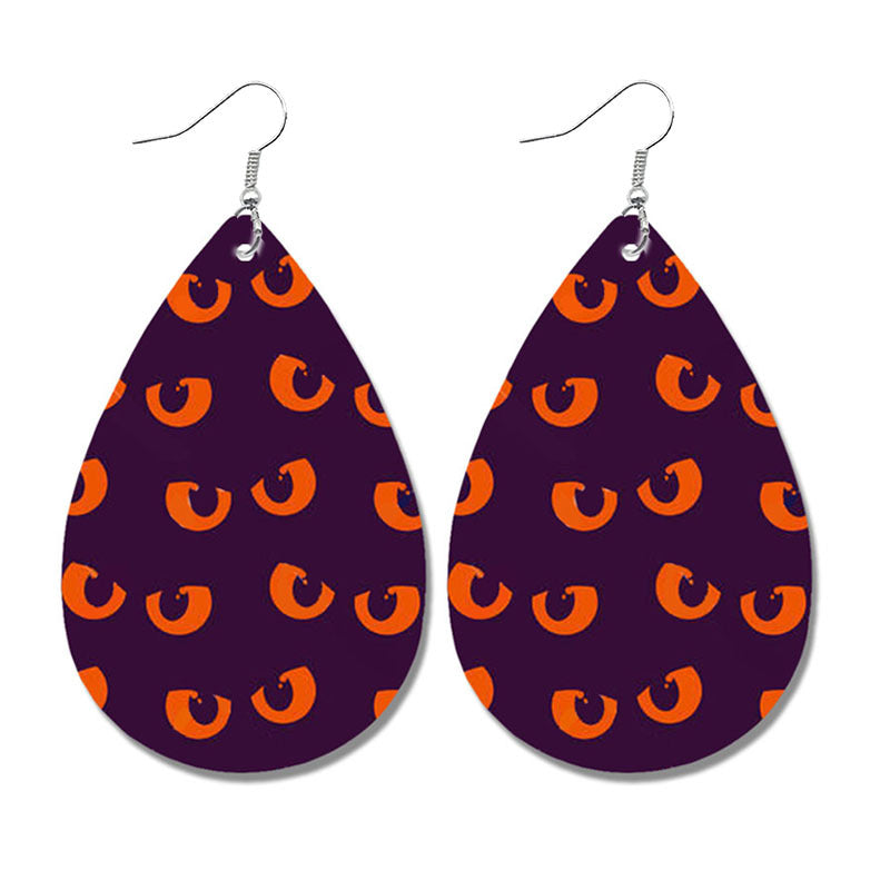 Wholesale  Halloween Bat Ghost Drop Shape Skull Leather Earrings