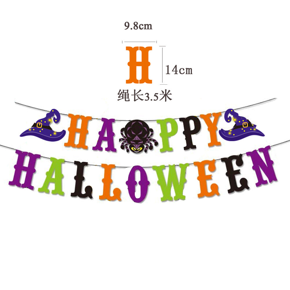 Wholesale Halloween Alphabet Pull Flags Paper Decorations