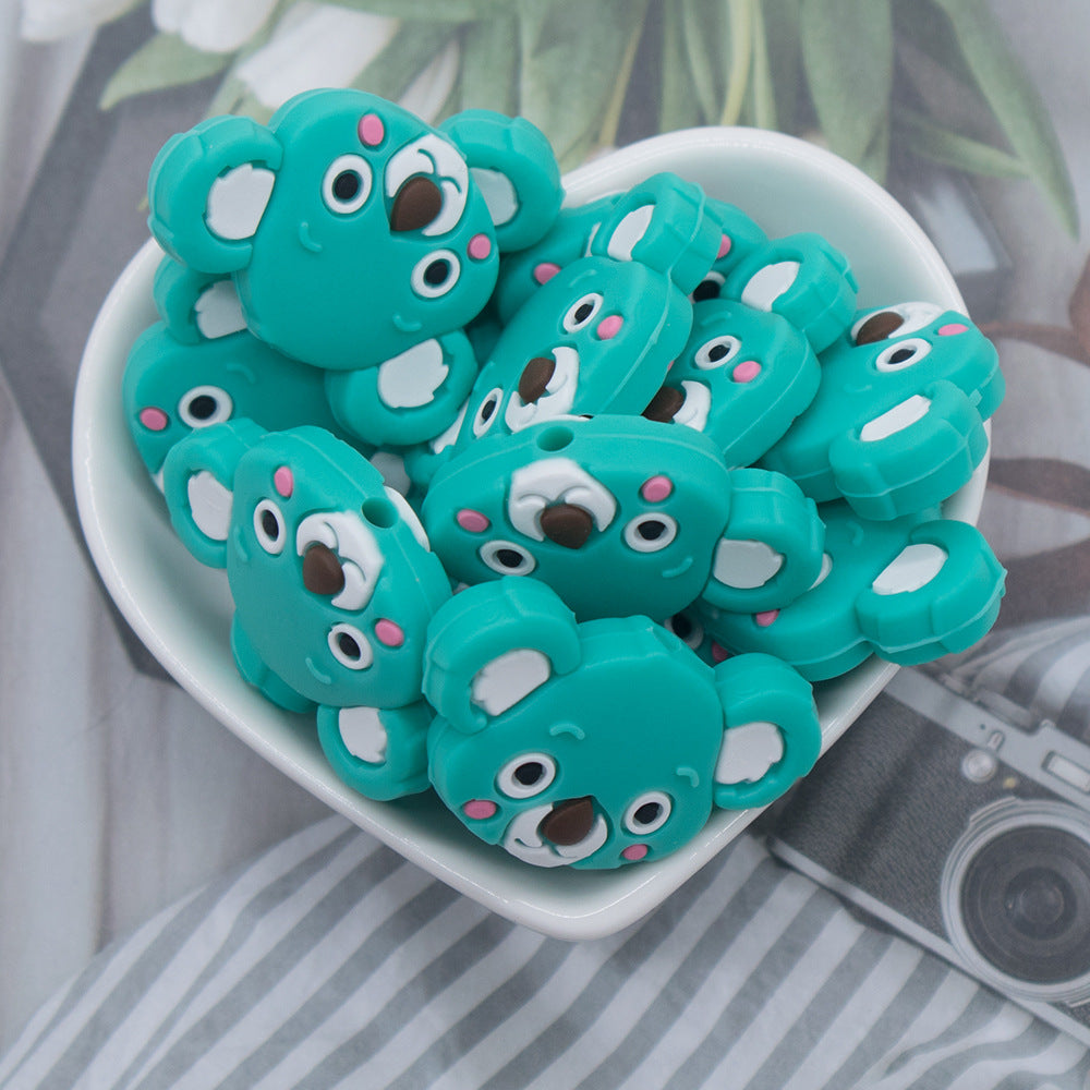 Animales de dibujos animales de 100 piezas al por mayor cuentas de silicona molar