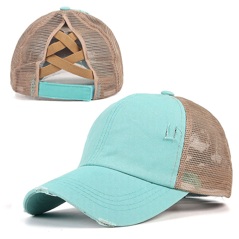 Wholesale Cotton Outdoor Sun Hat Solid Color Leopard Print Mesh Cap Baseball Cap