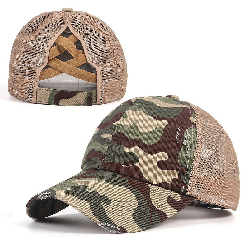 Wholesale Cotton Outdoor Sun Hat Solid Color Leopard Print Mesh Cap Baseball Cap