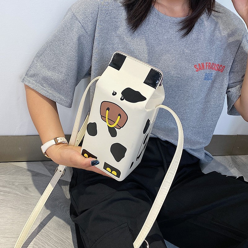 Wholesale Penguin Cow PU Printed Magnetic Buckle Crossbody Change Mobile Bag