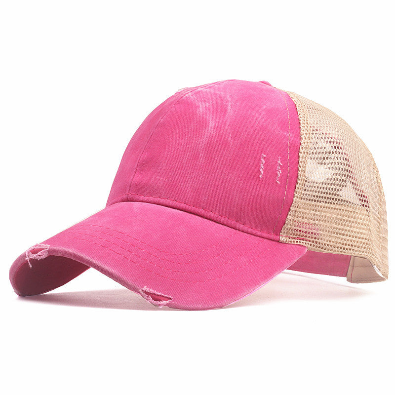 Wholesale Cotton Cross Ponytail Baseball Caps