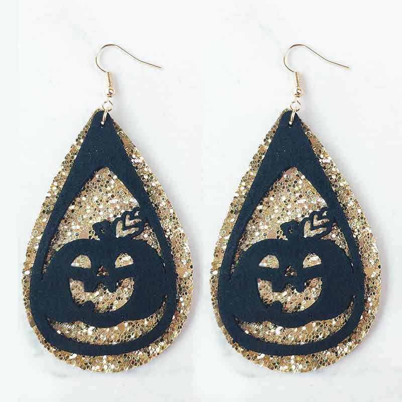 Wholesale 3 Pair/Pack Halloween Pumpkin Ghost Witch Velvet Earrings