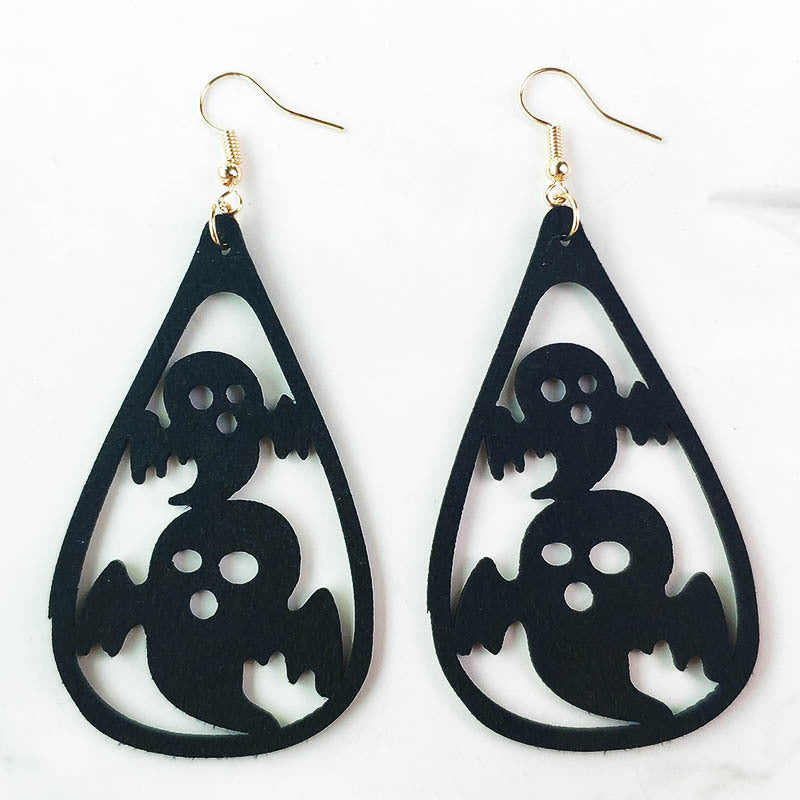 Wholesale 3 Pair/Pack Halloween Pumpkin Ghost Witch Velvet Earrings