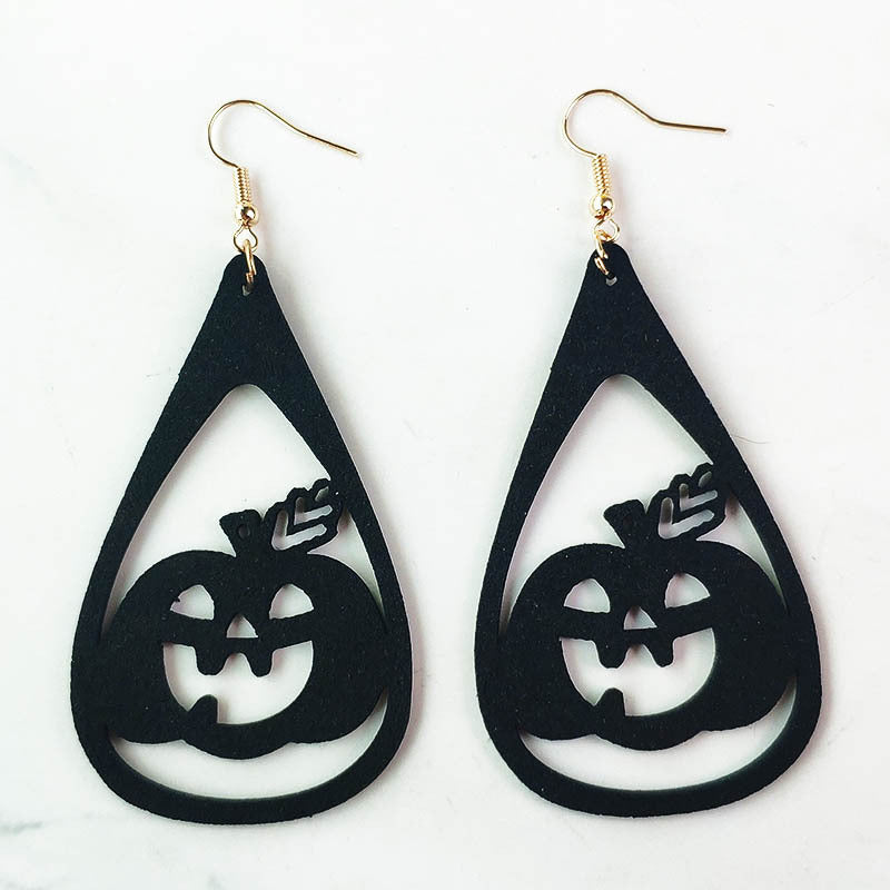 Wholesale 3 Pair/Pack Halloween Pumpkin Ghost Witch Velvet Earrings