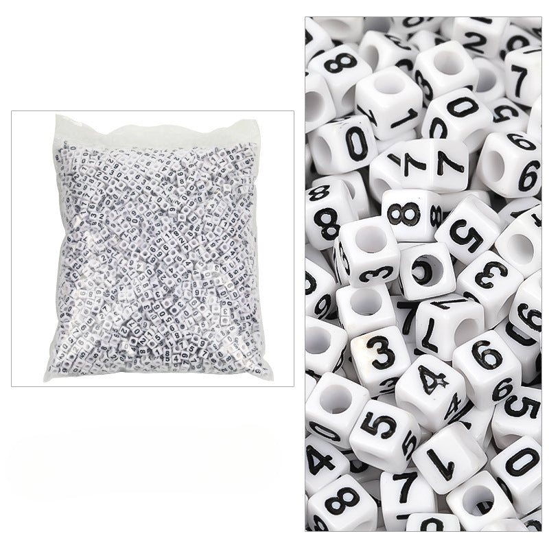 Wholesale 6mm 3100PCS/PACK Acrylic Letter Colored Square Loose Beads